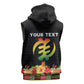 Personalized Afro Hibiscus Tropical Sleeveless Zip Hoodie Dashiki African Pattern - African Pride