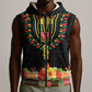 Personalized Afro Hibiscus Tropical Sleeveless Zip Hoodie Dashiki African Pattern - African Pride