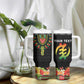 Personalized Afro Hibiscus Tropical Tumbler With Handle Dashiki African Pattern - African Pride