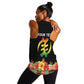 Personalized Afro Hibiscus Tropical Women Racerback Tank Dashiki African Pattern - African Pride