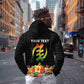 Personalized Afro Hibiscus Tropical Zip Hoodie Dashiki African Pattern - African Pride