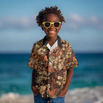 Afro Hibiscus Tropical Kid Hawaiian Shirt African Pattern - African Pride