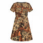 Afro Hibiscus Tropical Kid Short Sleeve Dress African Pattern - African Pride