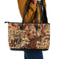 Afro Hibiscus Tropical Leather Tote Bag African Pattern - African Pride