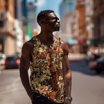 Afro Hibiscus Tropical Men Tank Top African Pattern - African Pride
