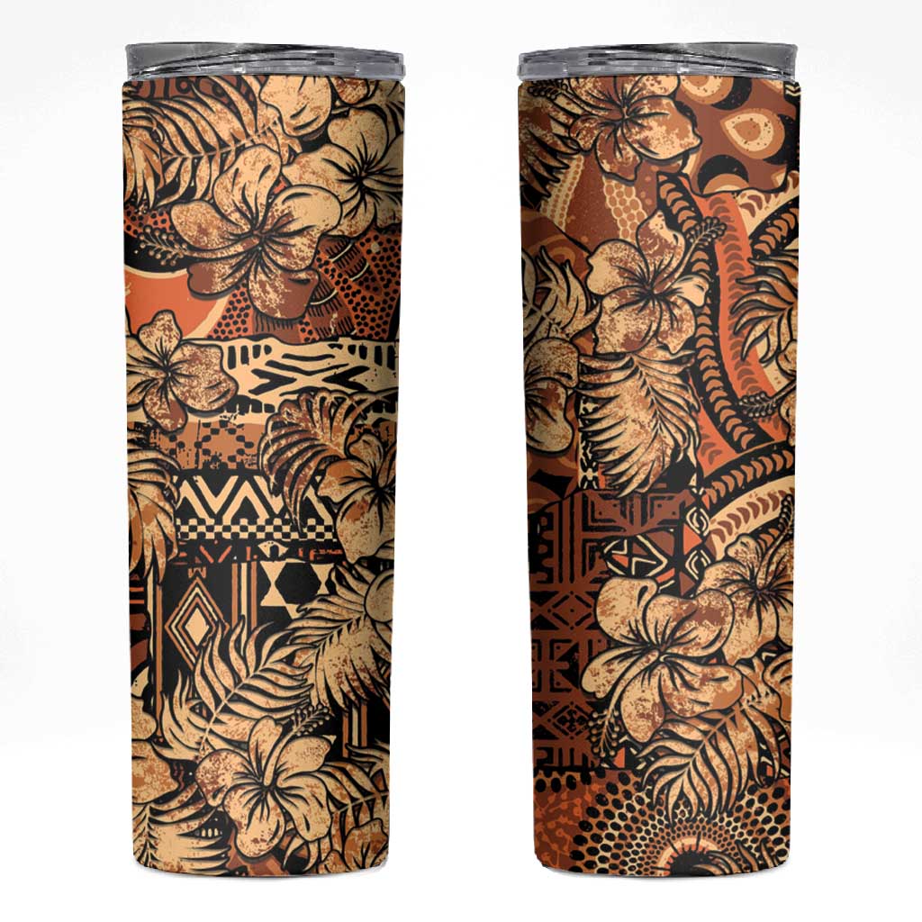 Afro Hibiscus Tropical Skinny Tumbler African Pattern - African Pride