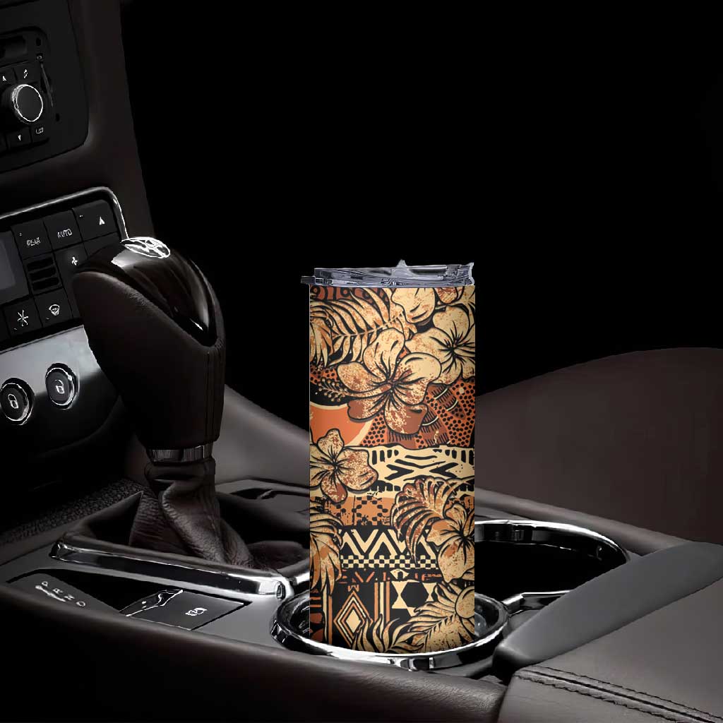 Afro Hibiscus Tropical Skinny Tumbler African Pattern - African Pride