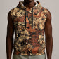 Afro Hibiscus Tropical Sleeveless Hoodie African Pattern - African Pride