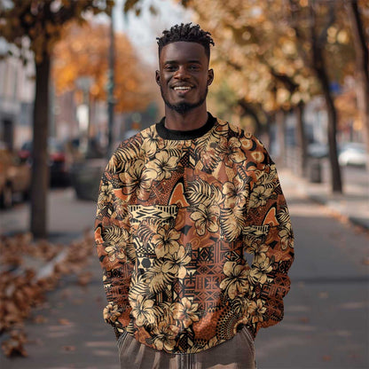 Afro Hibiscus Tropical Sweatshirt African Pattern - African Pride