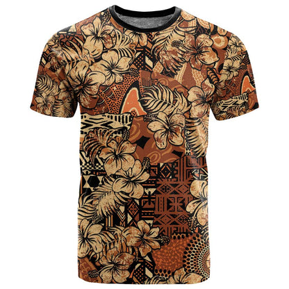 Afro Hibiscus Tropical T shirt African Pattern - African Pride