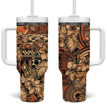 Afro Hibiscus Tropical Tumbler With Handle African Pattern - African Pride
