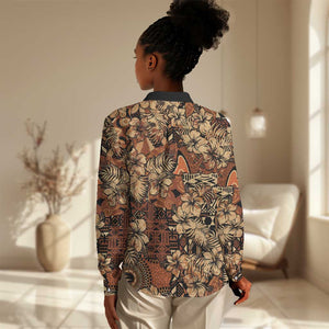 Afro Hibiscus Tropical Women Casual Shirt African Pattern - African Pride