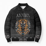 Personalized Halloween Egypt Bomber Puffer Jacket Skull Anubis