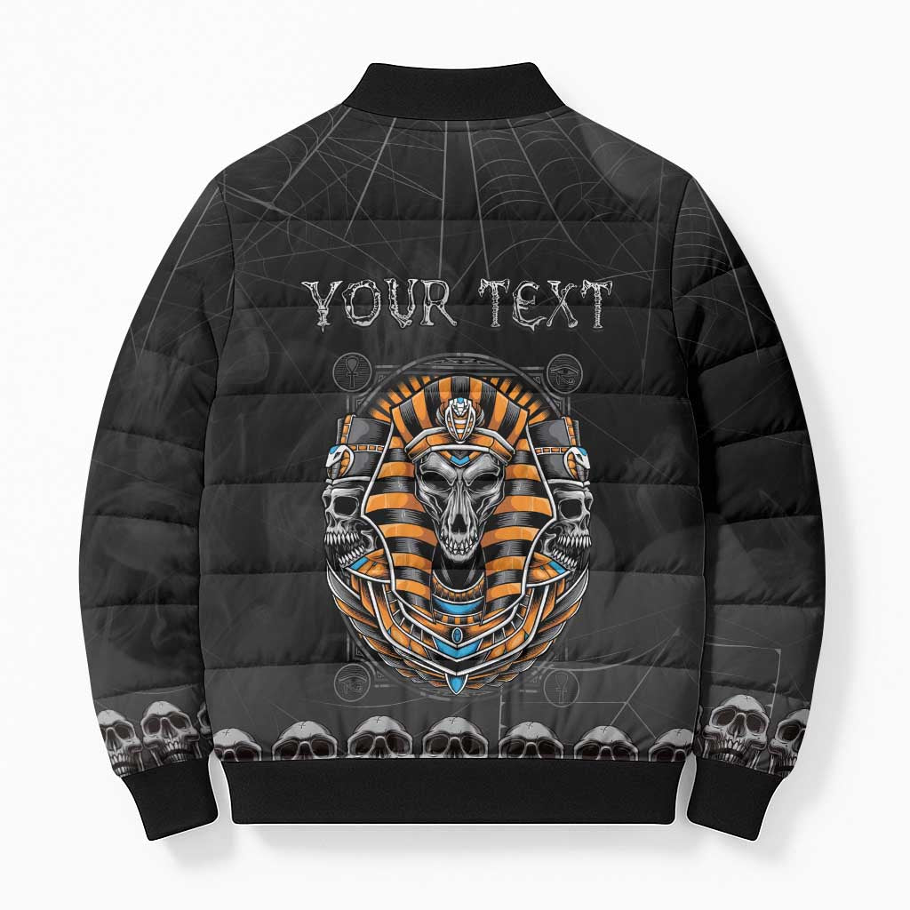 Personalized Halloween Egypt Bomber Puffer Jacket Skull Anubis