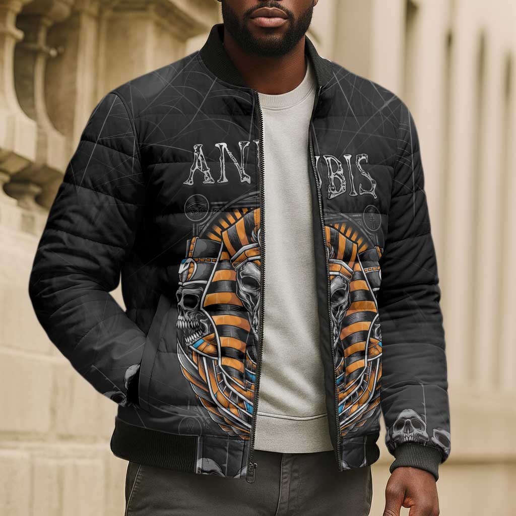 Personalized Halloween Egypt Bomber Puffer Jacket Skull Anubis