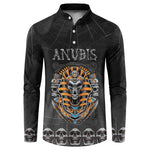 Personalized Halloween Egypt Button Sweatshirt Skull Anubis