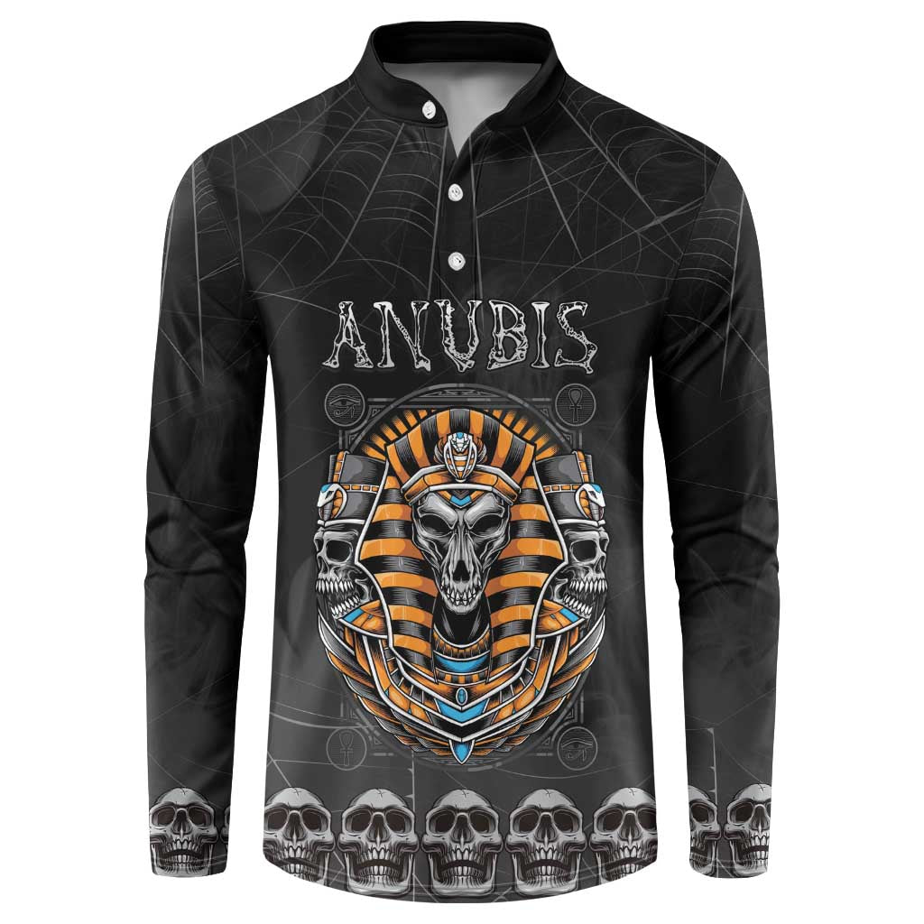 Personalized Halloween Egypt Button Sweatshirt Skull Anubis