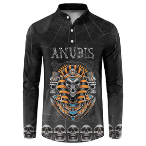 Personalized Halloween Egypt Button Sweatshirt Skull Anubis