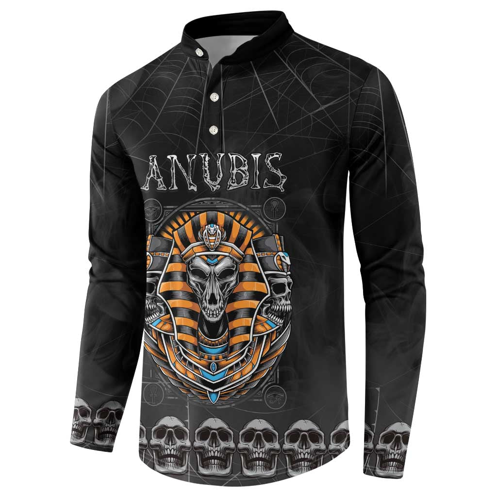 Personalized Halloween Egypt Button Sweatshirt Skull Anubis