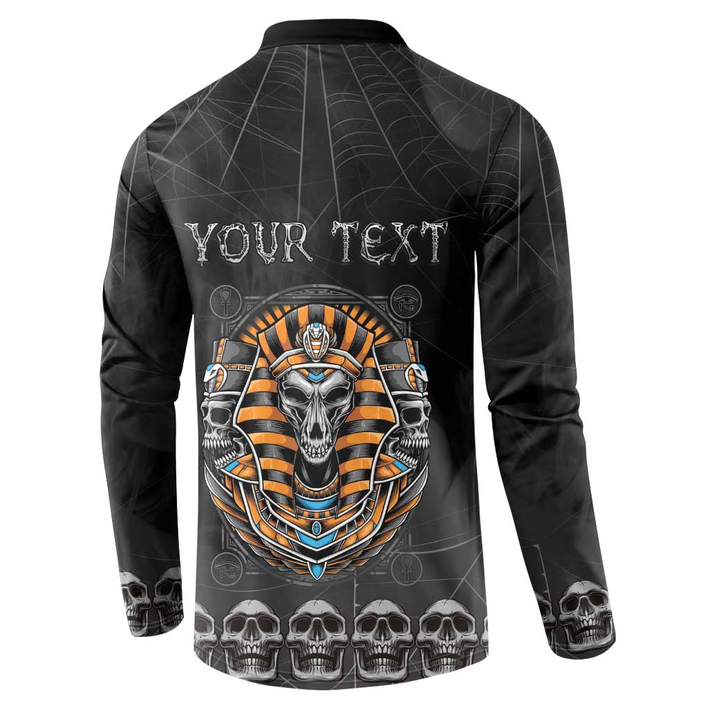 Personalized Halloween Egypt Button Sweatshirt Skull Anubis