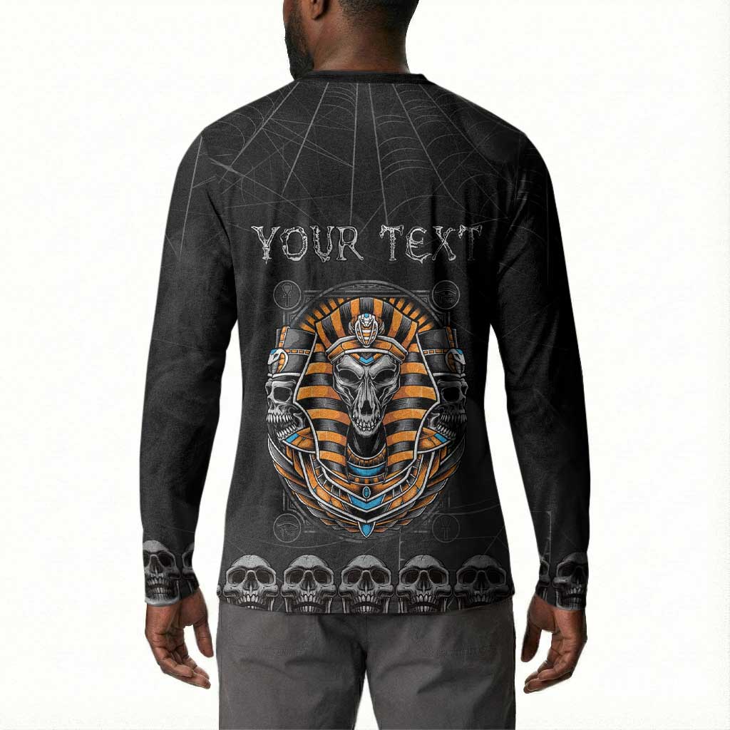 Personalized Halloween Egypt Button Sweatshirt Skull Anubis