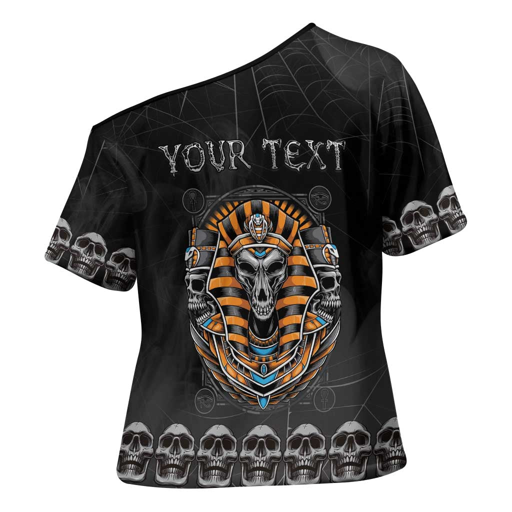 Personalized Halloween Egypt Cross Shoulder Shirt Skull Anubis