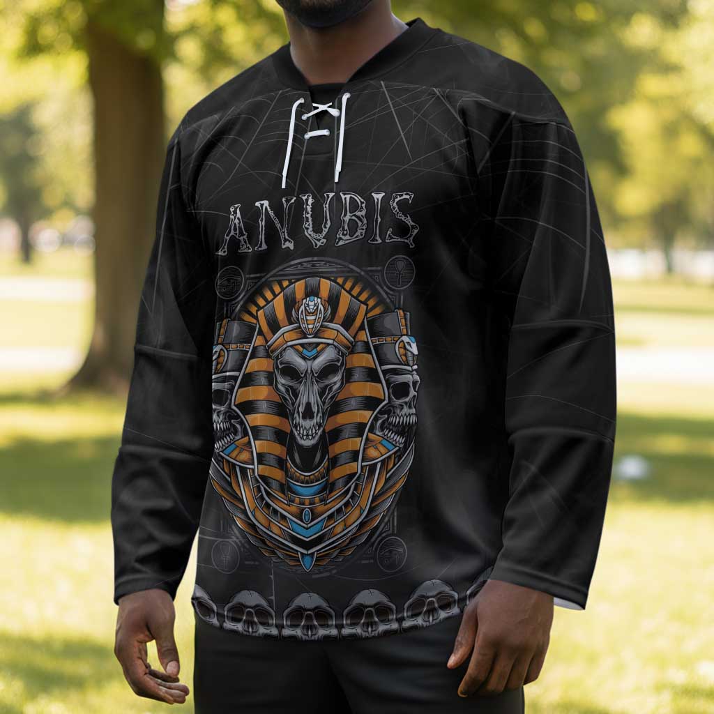 Personalized Halloween Egypt Hockey Jersey Skull Anubis