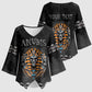 Personalized Halloween Egypt Kimono Sleeve Blouse Skull Anubis
