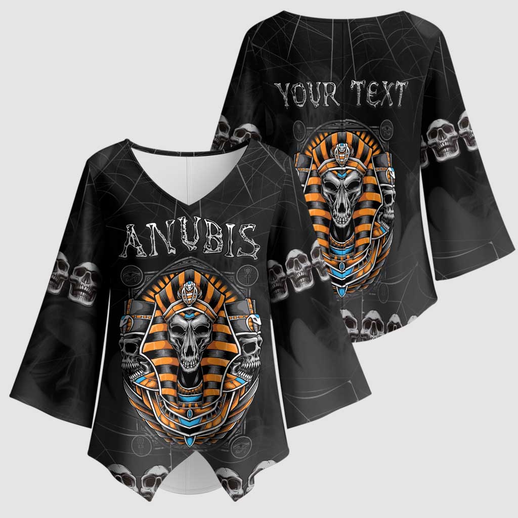 Personalized Halloween Egypt Kimono Sleeve Blouse Skull Anubis