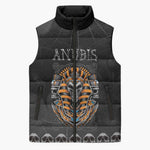 Personalized Halloween Egypt Sleeveless Puffer Jacket Skull Anubis