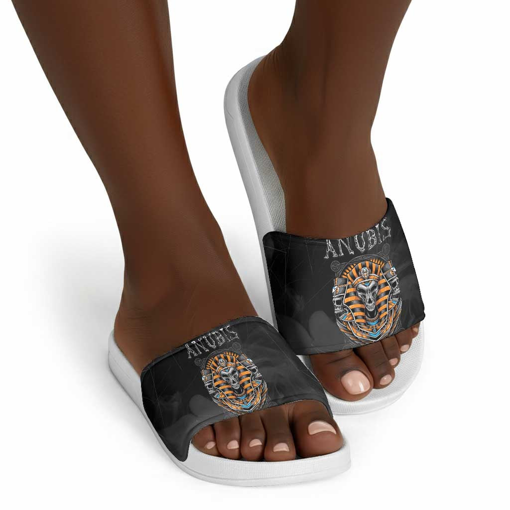 Halloween Egypt Slide Sandals Skull Anubis