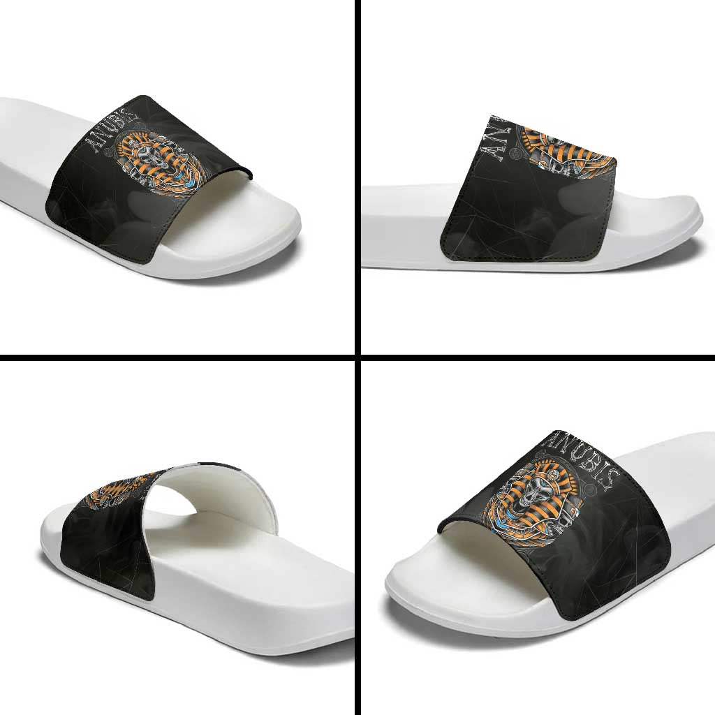 Halloween Egypt Slide Sandals Skull Anubis