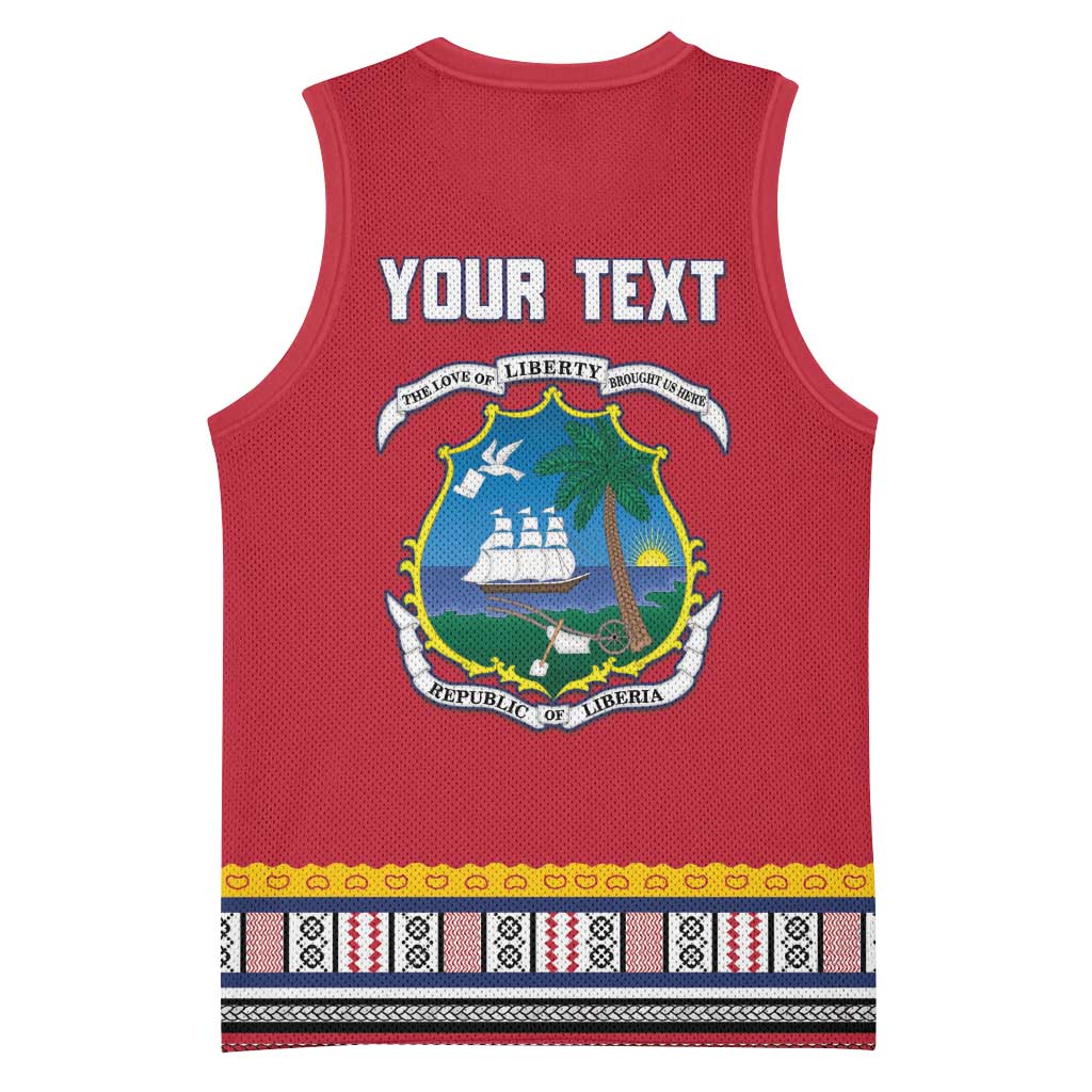 Personalized Liberia Red Dashiki Basketball Jersey LT15