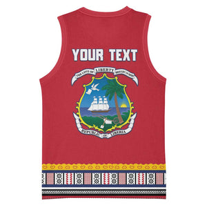 Personalized Liberia Red Dashiki Basketball Jersey LT15