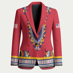 Personalized Liberia Dashiki Blazer Red Color