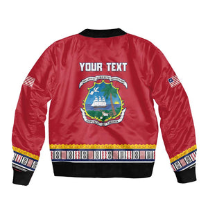 Personalized Liberia Red Dashiki Bomber Jacket - African Pride