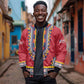 Personalized Liberia Red Dashiki Bomber Jacket - African Pride
