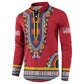 Personalized Liberia Dashiki Button Sweatshirt Red Color