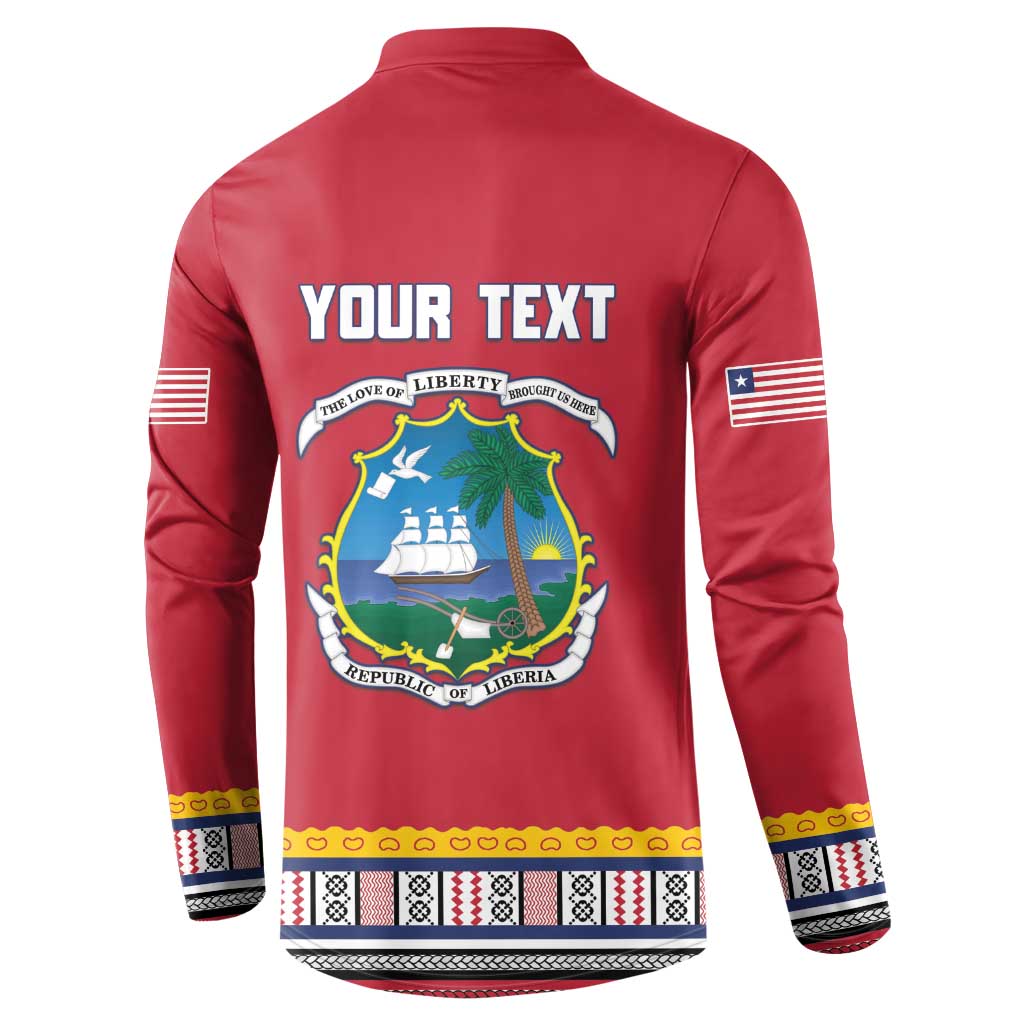 Personalized Liberia Dashiki Button Sweatshirt Red Color