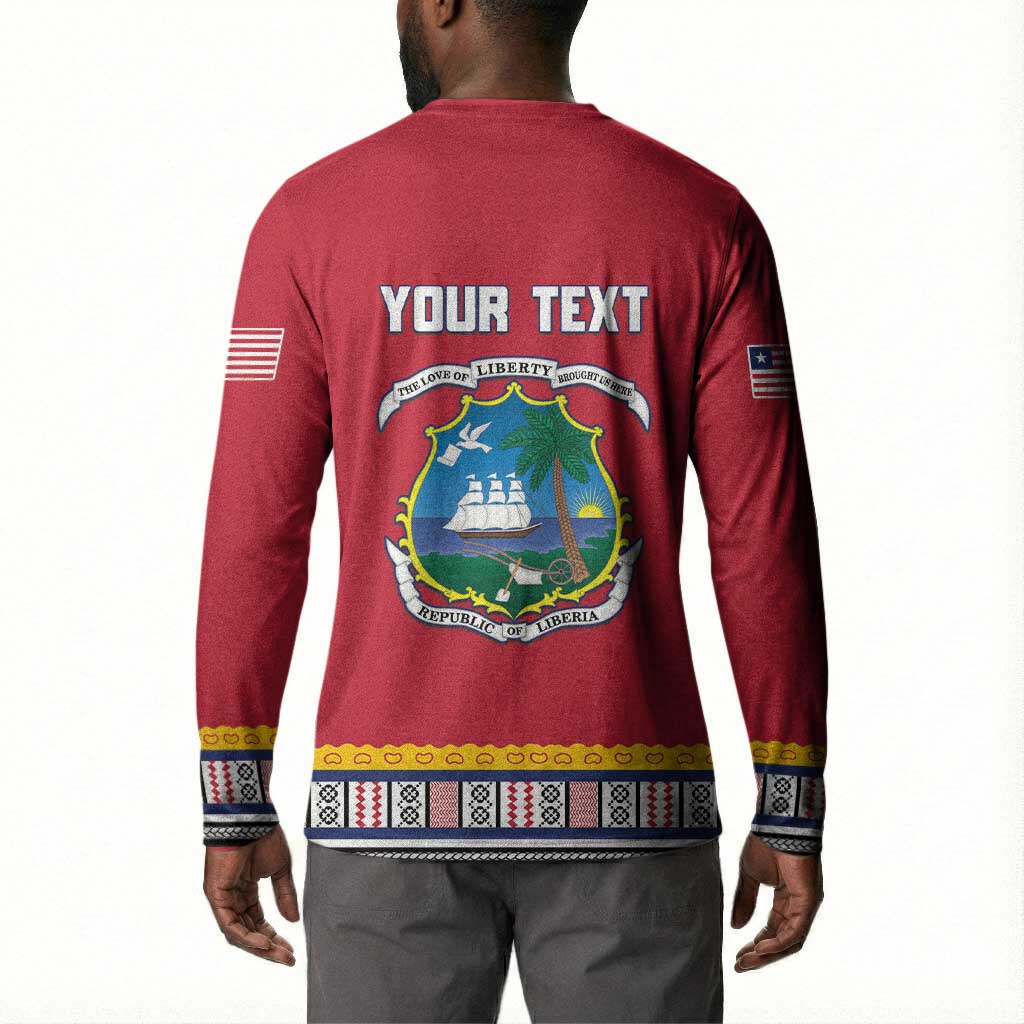Personalized Liberia Dashiki Button Sweatshirt Red Color