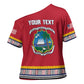 Personalized Liberia Dashiki Cross Shoulder Shirt Red Color