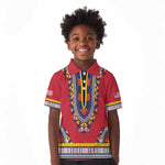 Personalized Liberia Red Dashiki Kid Polo Shirt - African Pride