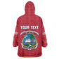 Personalized Liberia Red Dashiki Kid Wearable Blanket Hoodie - African Pride