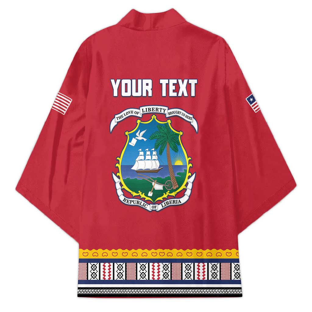 Personalized Liberia Dashiki Kimono Red Color