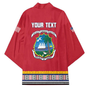 Personalized Liberia Dashiki Kimono Red Color