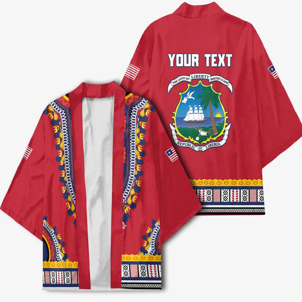 Personalized Liberia Dashiki Kimono Red Color