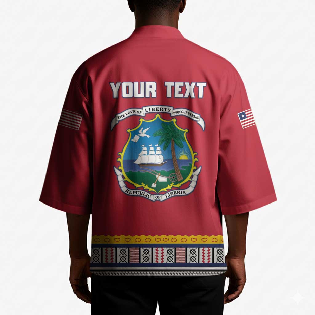 Personalized Liberia Dashiki Kimono Red Color