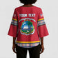 Personalized Liberia Dashiki Kimono Sleeve Blouse Red Color