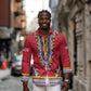 Personalized Liberia Red Dashiki Long Sleeve Button Shirt - African Pride