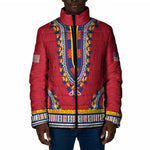 Personalized Liberia Dashiki Padded Jacket Red Color
